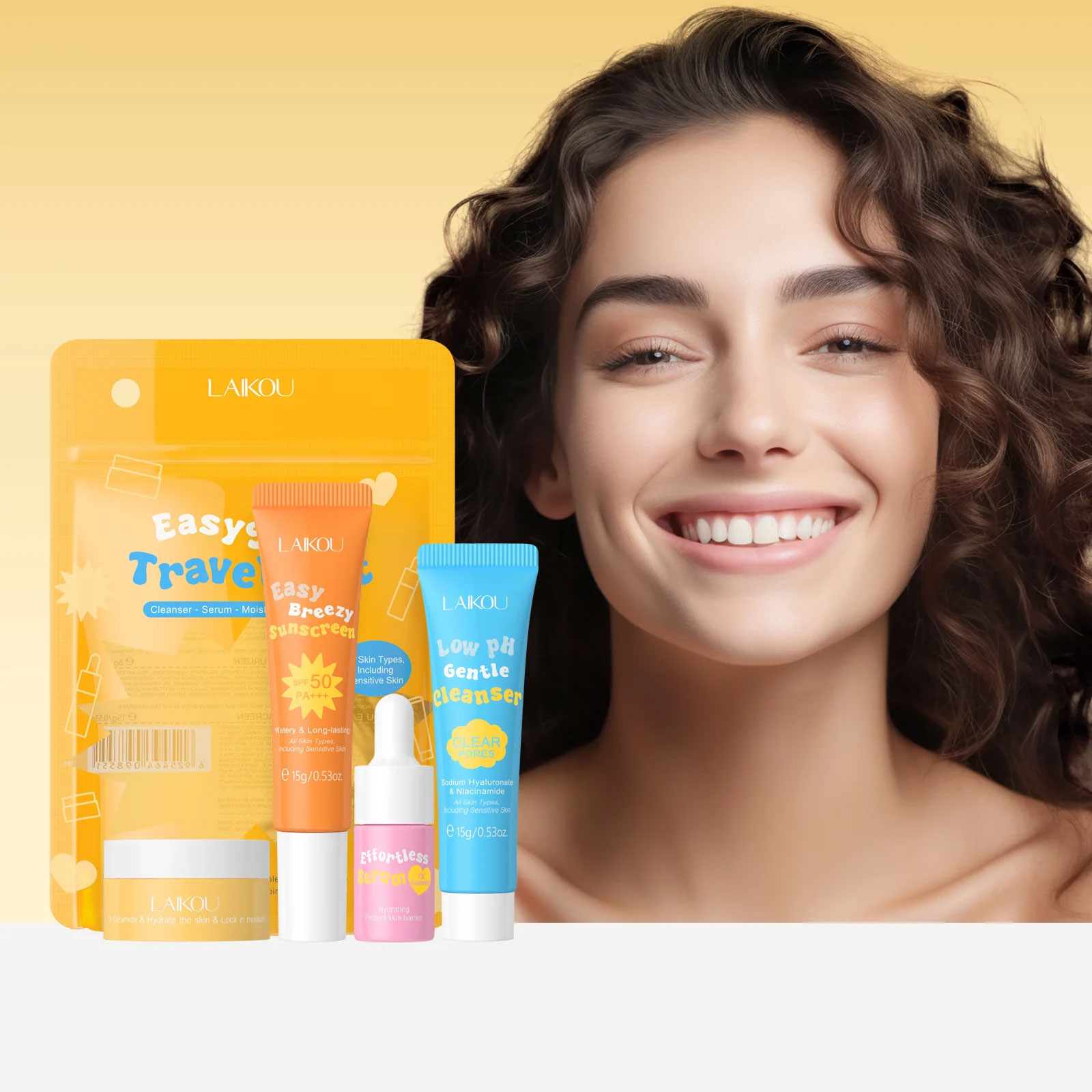 4PCS Laikou Ceramide Travel Su – Hyaluronic Acid Facial Serum recenzja i cena